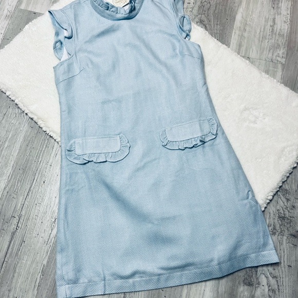 TBBC Hart’s Happy Race Day Beale Street Blue Herringbone Dress SZ M NWT - Picture 2 of 6